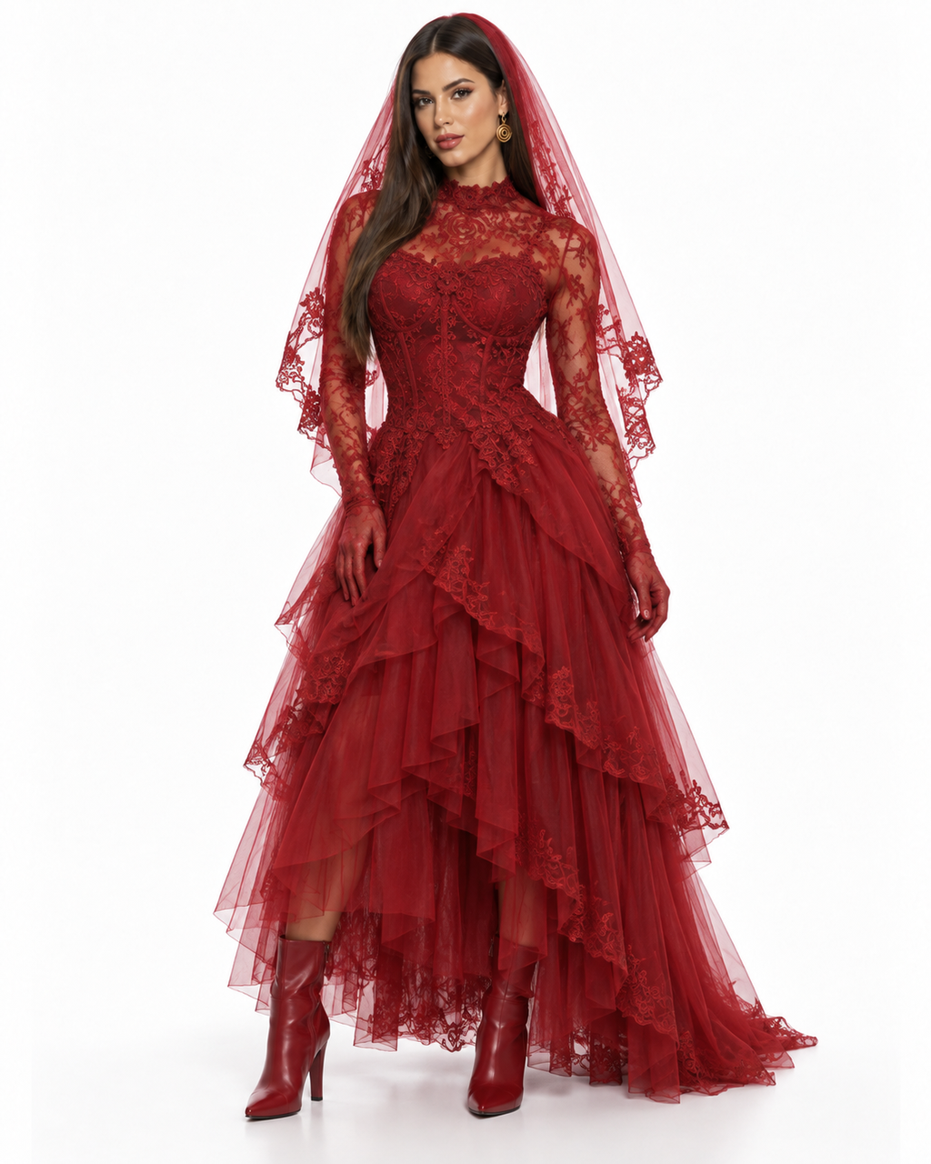 Crimson Afterlife Bride Costume Set