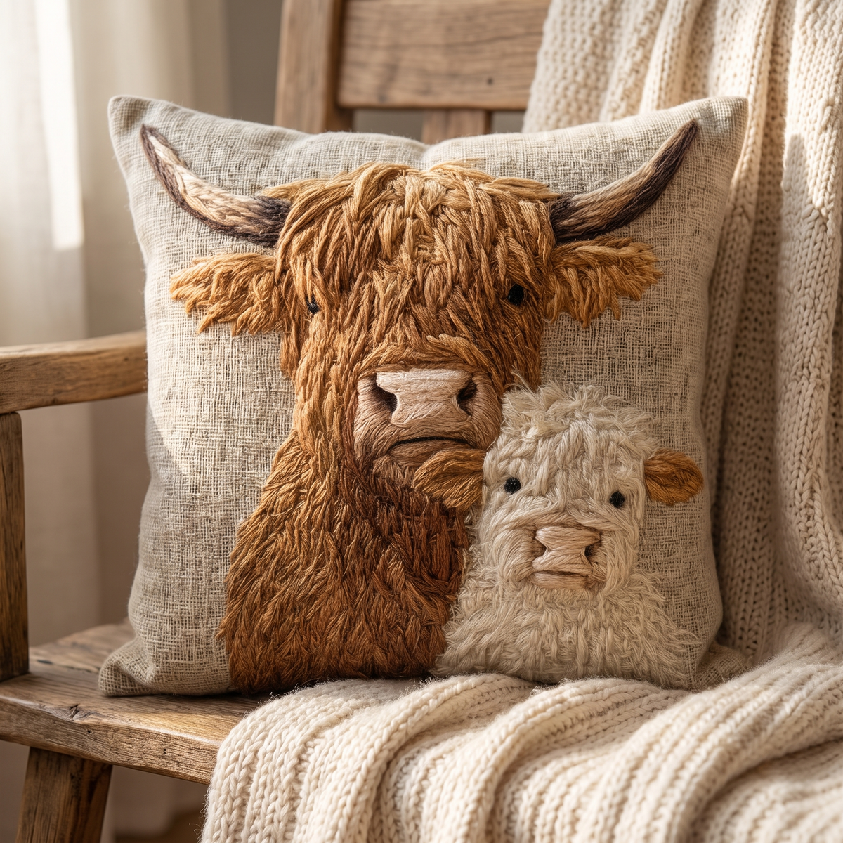 Delia's Hand-Quilted Animal Cushion