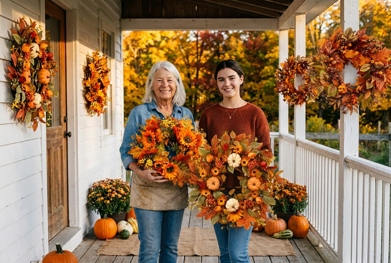 Homemade Harvest Autumn Wreath