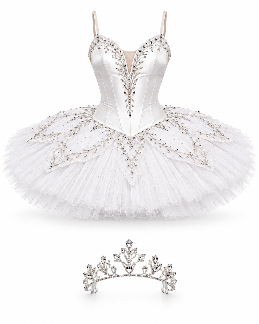 Ivory Swan Jeweled Tutu Costume Set