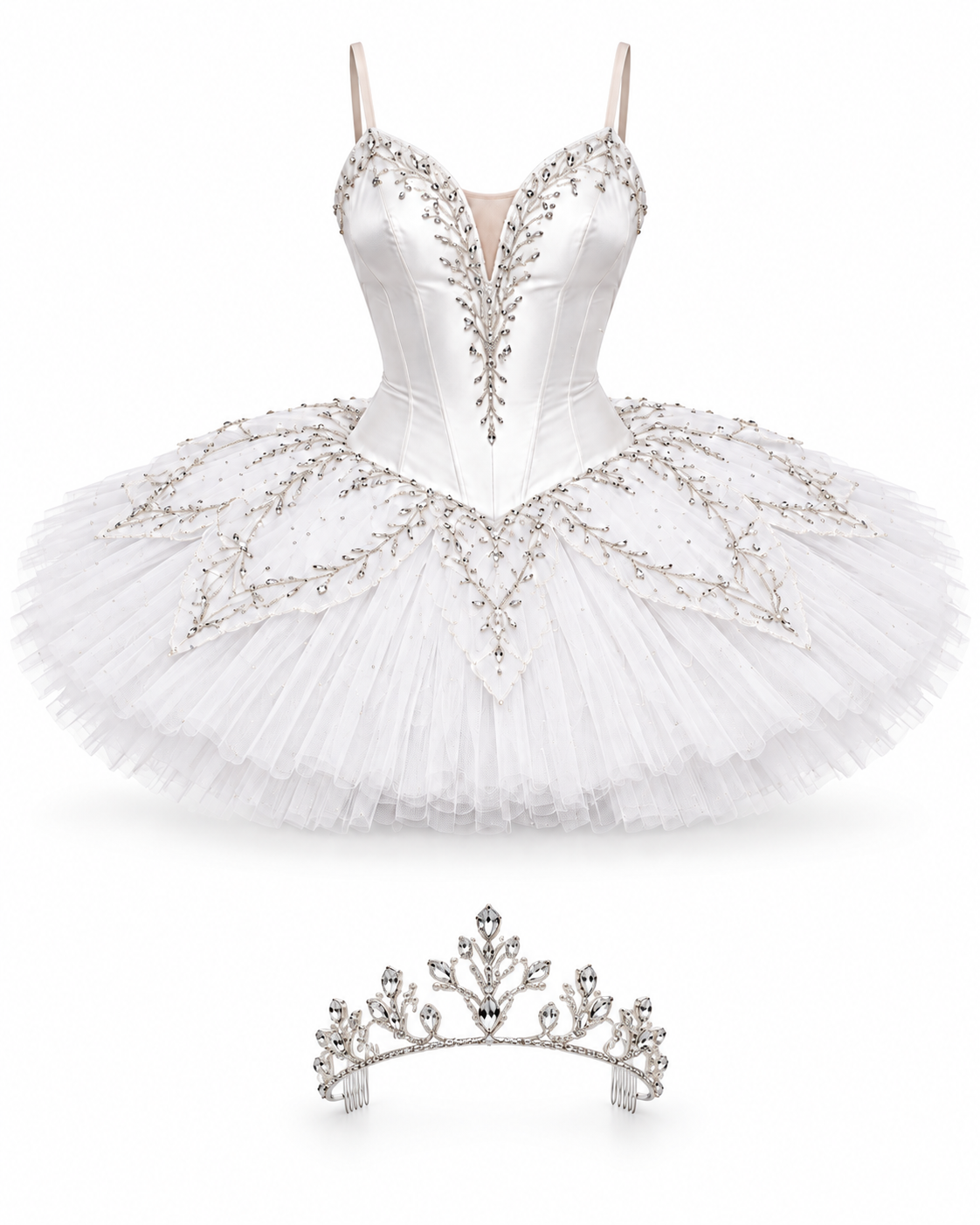 Ivory Swan Jeweled Tutu Costume Set
