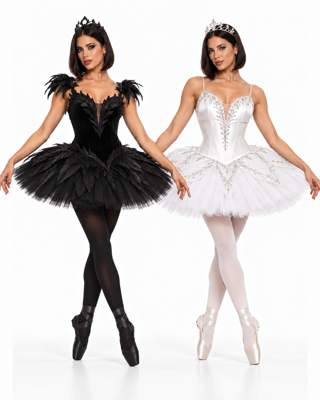 Midnight Swan Feather Tutu Costume Set