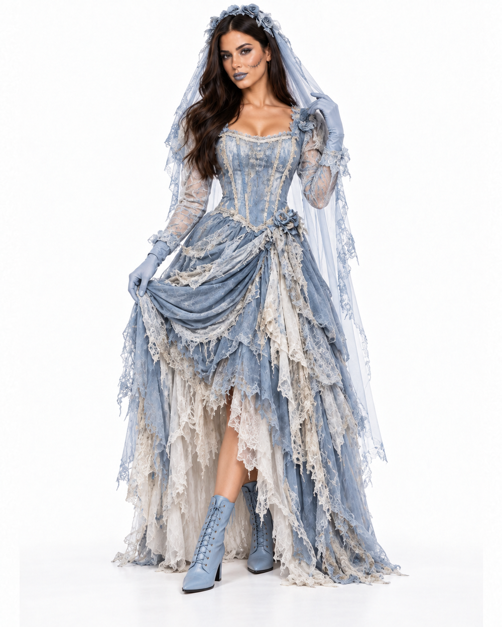 Spectral Blue Bride Costume Set