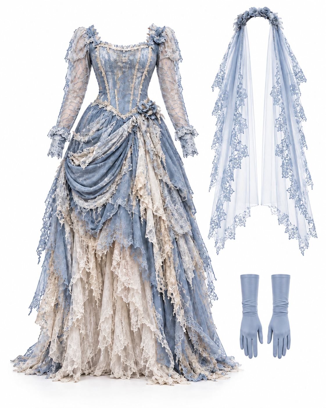 Spectral Blue Bride Costume Set